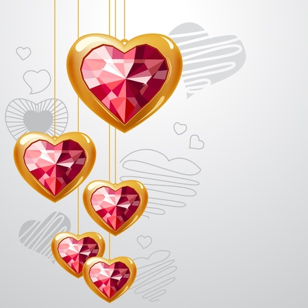 Ruby gold heartsのイラスト素材