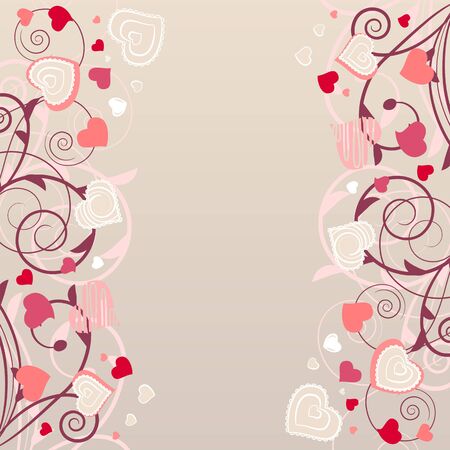 Pattern with red contour shapesのイラスト素材