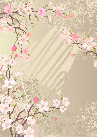 Blossoming apple branchのイラスト素材