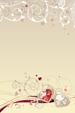 Frame with gold hearts のイラスト素材