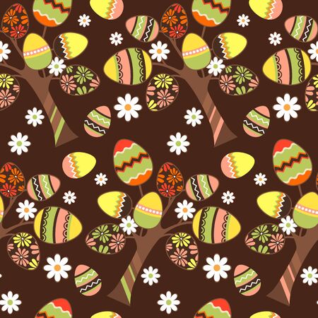 Seamless easter pattern with eggsのイラスト素材