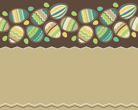 Seamless horizontal easter pattern with eggsのイラスト素材