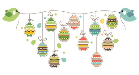 Easter decoration with birdsのイラスト素材