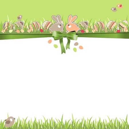 Easter greeting card with eggsのイラスト素材