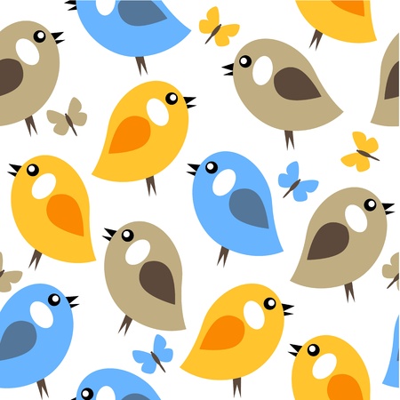 Seamless pattern with birdsのイラスト素材