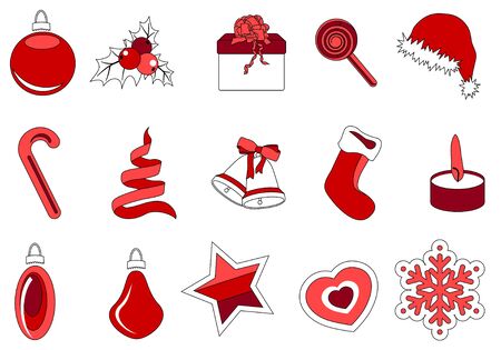 Collection of different christmas iconsのイラスト素材