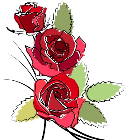 Stylized simple rosesのイラスト素材