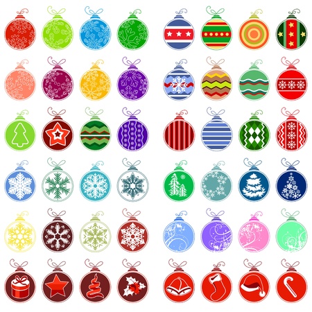 Big collection of different christmas ballsのイラスト素材