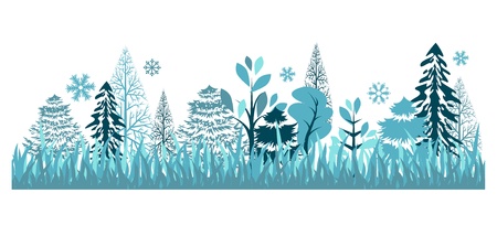 Seamless pattern with winter forestのイラスト素材