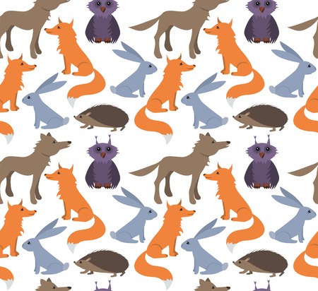 Seamless background with wild animalsのイラスト素材