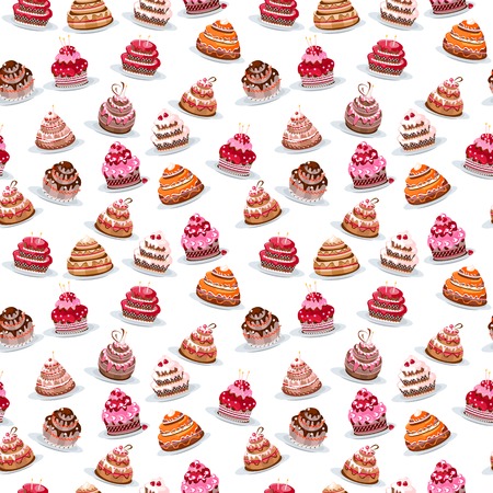 Set with different cakesのイラスト素材