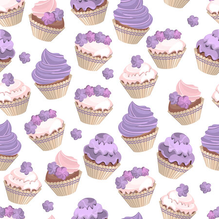 Set with different cakesのイラスト素材