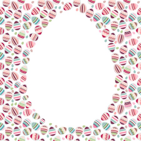 Blank easter egg made of small ones on whiteのイラスト素材