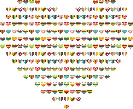 Big bright heart made of small onesのイラスト素材