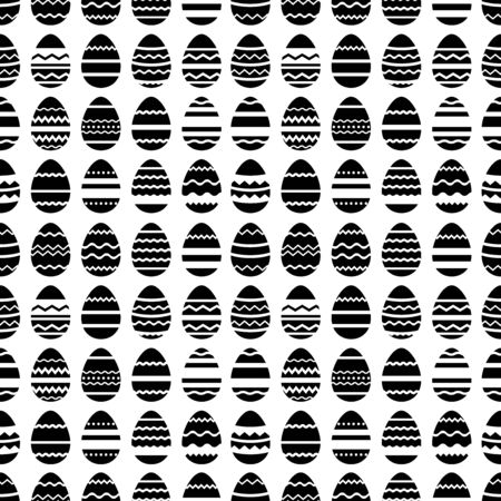 Seamless easter black-and white pattern with stylized eggsのイラスト素材