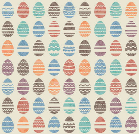 Seamless easter vintage pattern with stylized eggsのイラスト素材