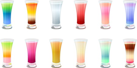Set of cocktailes isolated on white backgroundのイラスト素材