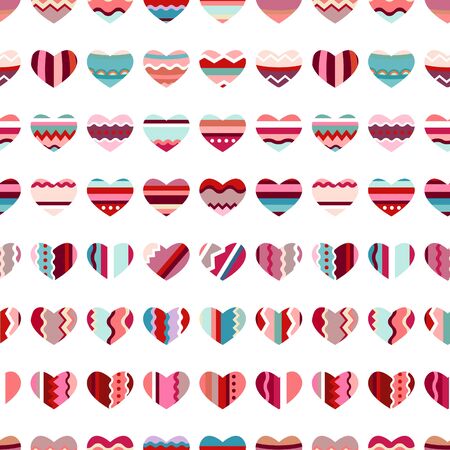 Seamless pattern with stylized hearts. Endless festive texture for your design, greeting cards,...