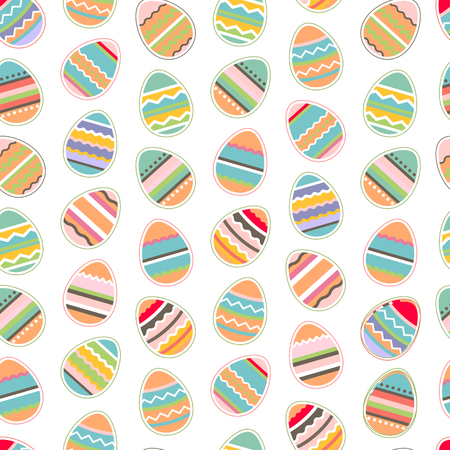 Seamless pattern made of painted eggs. Endless texture for easter festive  design, decoration,  greeting cards, posters,  invitations, advertisement.のイラスト素材