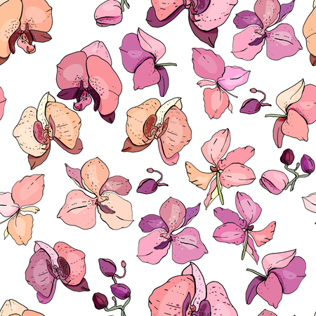 Seamless floral pattern with romantic flowers.のイラスト素材