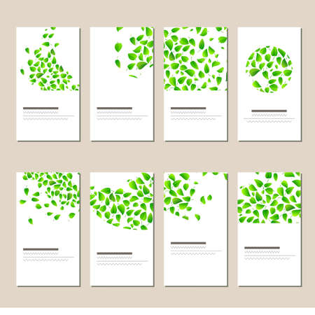 Set with different floral templates. Cards for your design and advertisementのイラスト素材