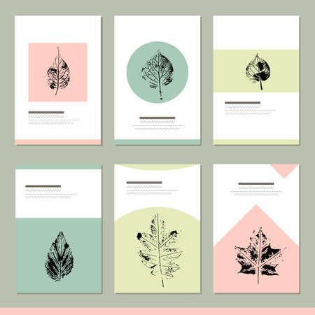 Set with different floral templates. Cards for your design and advertisementのイラスト素材