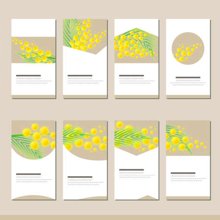 Set with different floral templates. Cards for your design and advertisementのイラスト素材