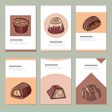 Set with different food templates. Cards for restaurant and cafe design, menu ,, visit cards and advertisementのイラスト素材