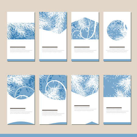 Set with different winter christmas templates. Cards for your festive design and new year advertisementのイラスト素材