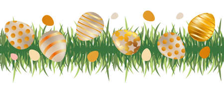 easter horizontal border. Easter floral template for your design.のイラスト素材