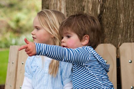Children playing in a parkの写真素材