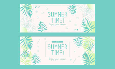 summer banner flat design styleのイラスト素材