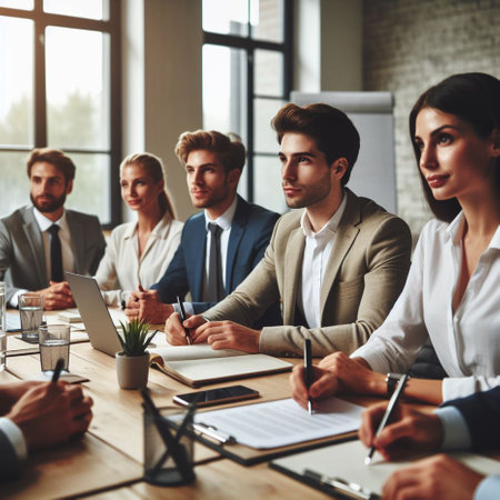 Business people working together in office. Group of business people working together.の素材