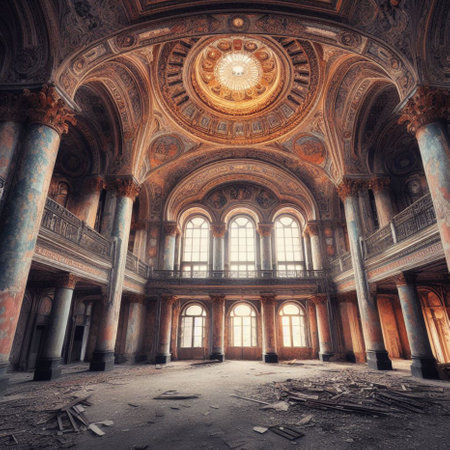 Interior of the abandoned church of St. Nicholas in Lviv, Ukraineの素材