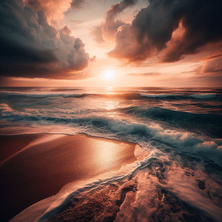 Beautiful seascape at sunset. Composition of nature.の素材