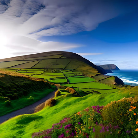 Beautiful summer landscape on the island of Sao Miguel, Azoresの素材
