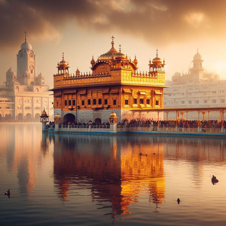 The Golden Temple in Amritsar, Punjab, India.の素材