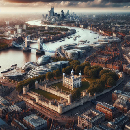 Aerial view of the cityの素材