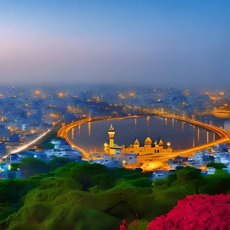 Beautiful night view of Jumeirah mosque in Dubai, United Arab Emiratesの素材