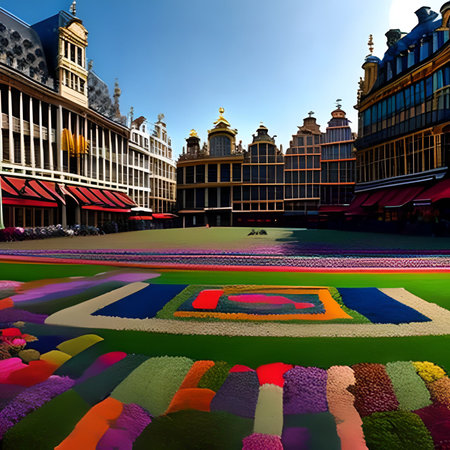 The Grand Place in Brussels, Belgium. 3D rendered Illustration.の素材