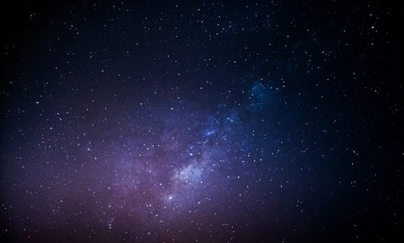 Night starry sky with milky way and stars, space background