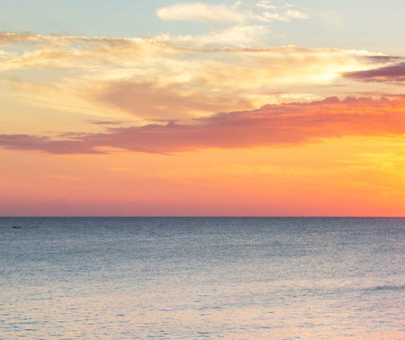 Sunset over the sea. Beautiful seascape at sunset.