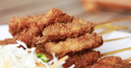 Fried chicken on the plate, thai style food, selective focusの写真素材