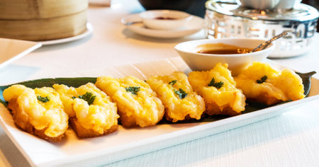 Tempura Fried Dumpling - japanese food style, selective focusの写真素材
