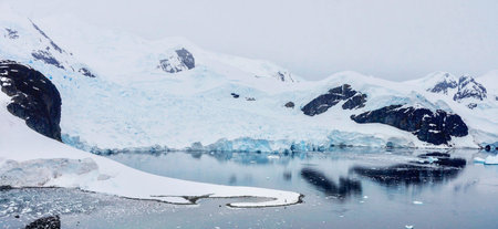 Antarctic landscape with icebergs and ice floes, Antarctic Peninsula, Antarctica