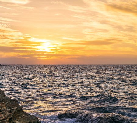 Beautiful seascape at sunset time. Beautiful seascapeの写真素材
