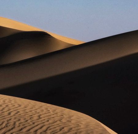 the empty quarter  and outdoor  sand  dune in oman old desert rub al khaliの写真素材