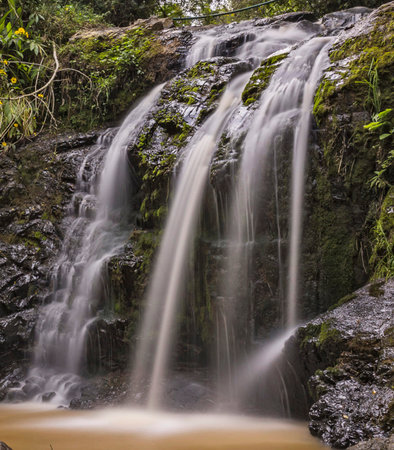Beautiful waterfall in the forest, Phu Kradueng National Park, Loei, Thailandの写真素材