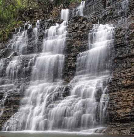 Waterfall in the forest, Thailand. (Selective focus)
