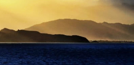 Sunset over the ocean in San Miguel island, Azores, Portugalの写真素材